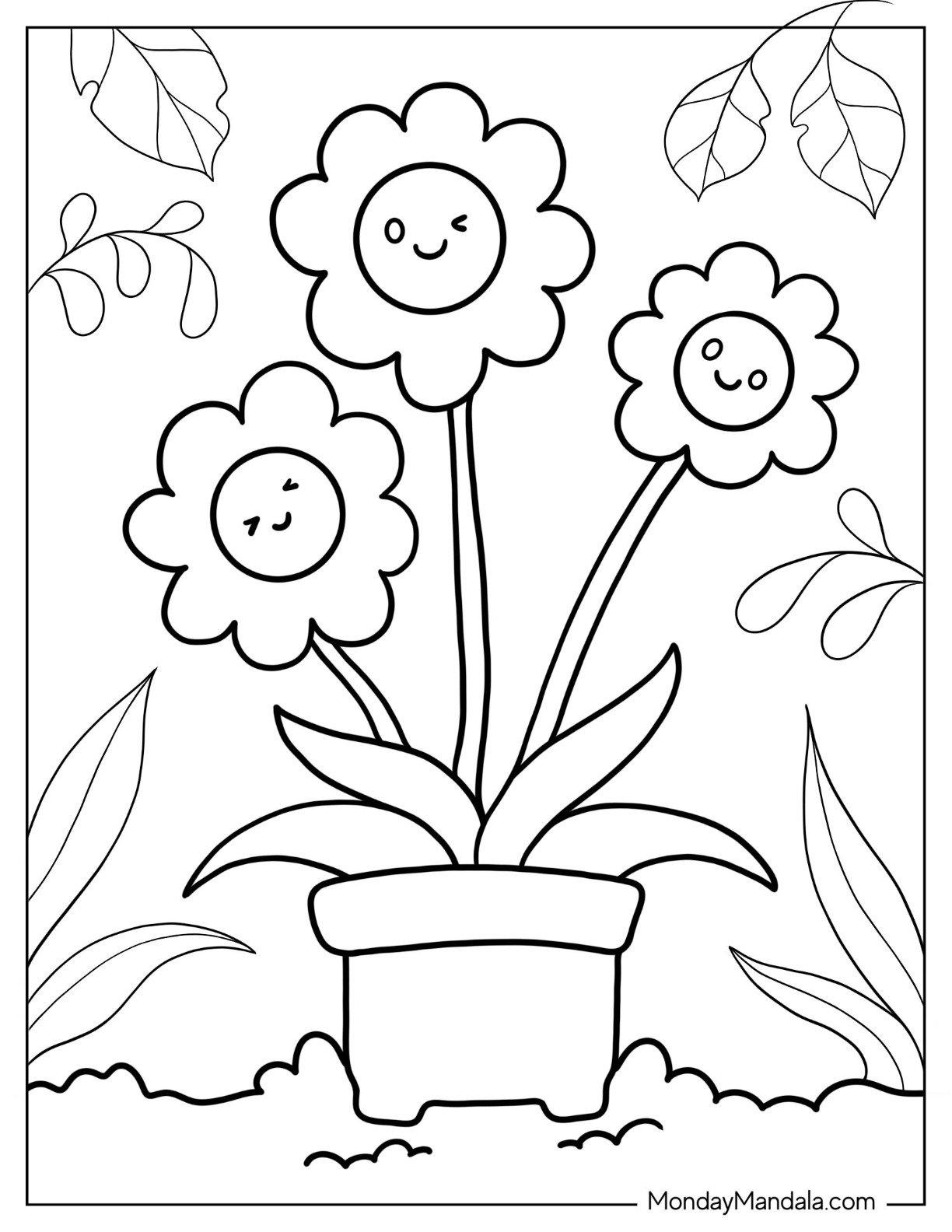 flower coloring pages free printable