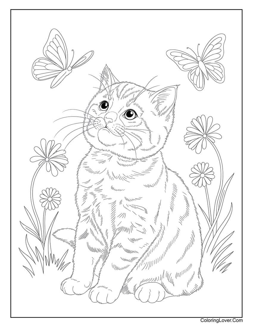 picture of cat for coloring