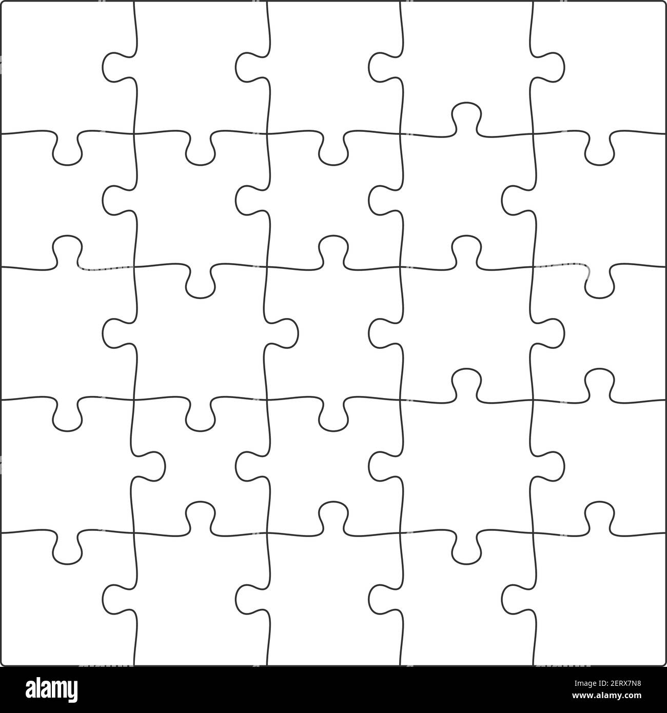5x5 Jigsaw Puzzle Blank Template Background Light Lines Every 