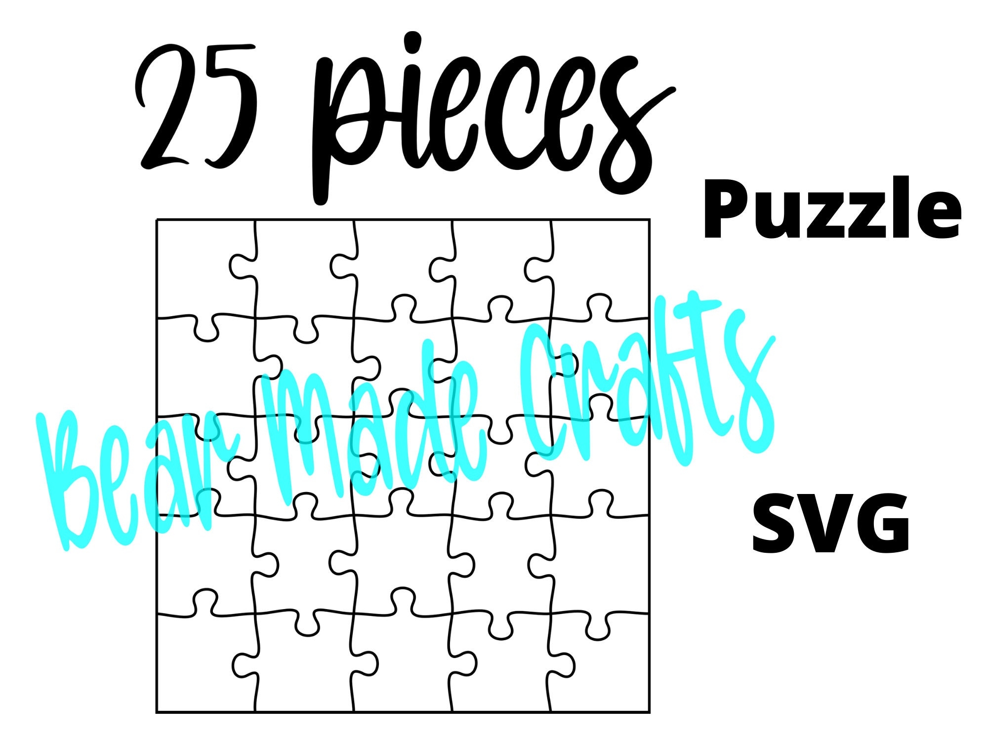 5x5 Puzzle SVG 25 Piece Puzzle Vinyl Cutting File Digital File 