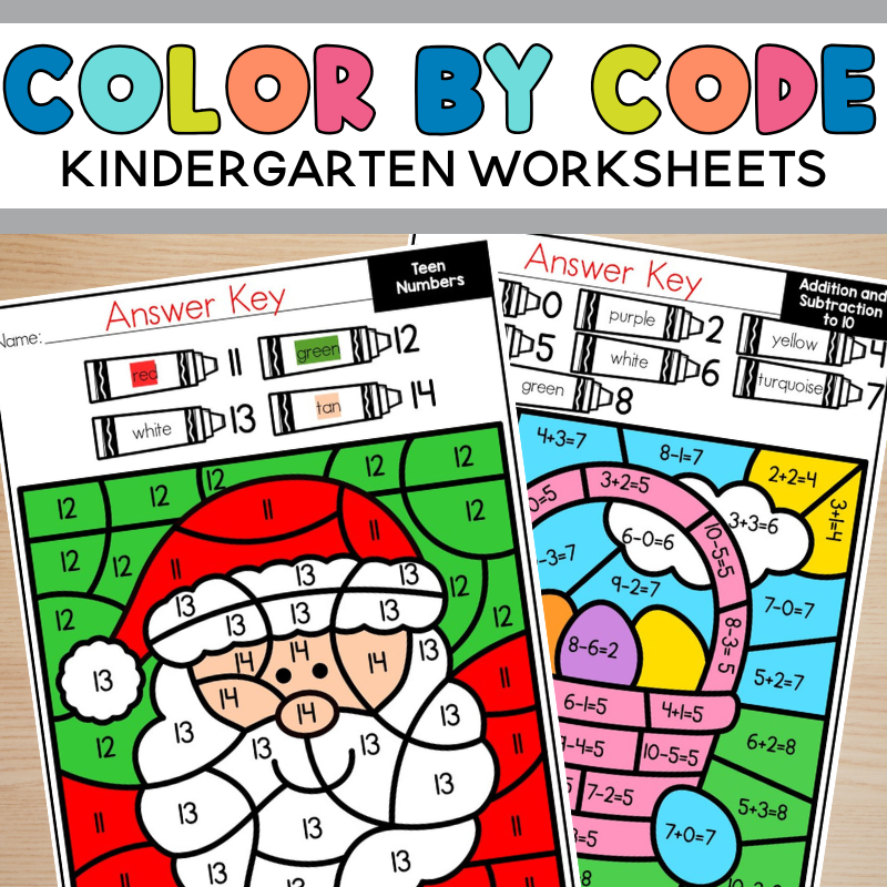 6 Creative Ways To Use Color By Code Math Worksheets In Your Kindergarten Math Block Sarah Chesworth
