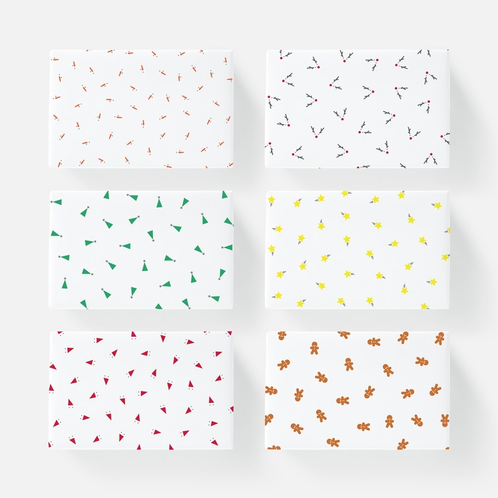 6 X CHRISTMAS Minimal Designer Gift Wrap Printable Wrapping Paper A4 U0026 A3 DIY With Instant Download For Last minute Xmas Etsy
