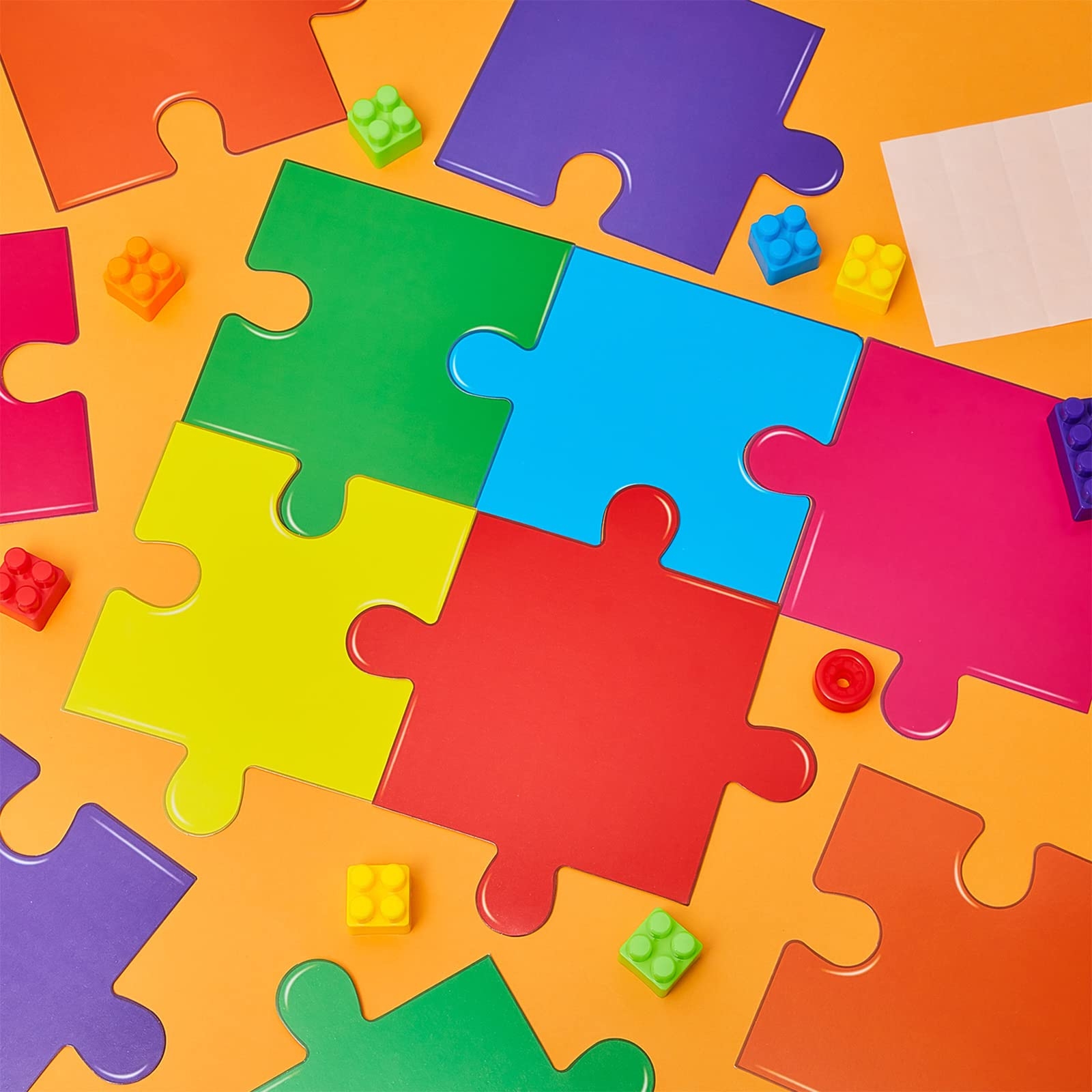64 Pieces Puzzle Pieces Cutouts Colorful Puzzle Pieces Accents For Classroom Decor Craft Bulletin Board School Playroom Baby Nursery Kids Bedroom Art Studio Amazon co uk Stationery U0026 Office Supplies