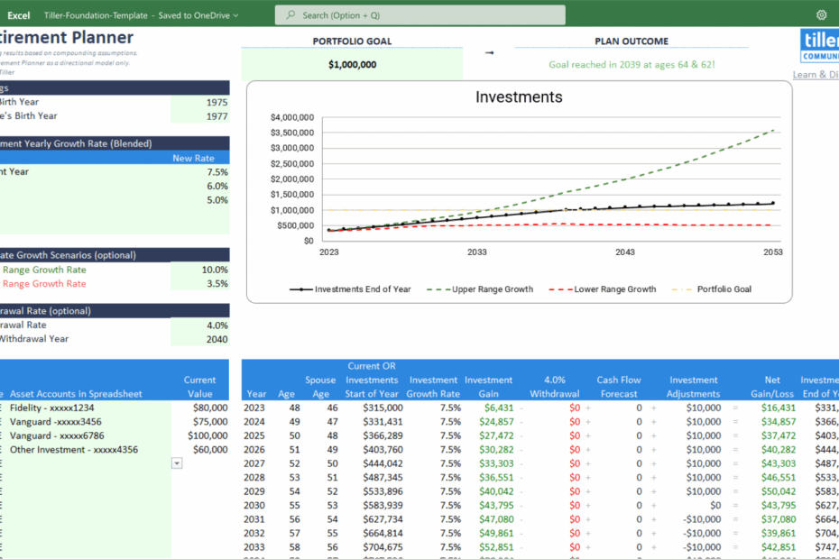 7 Best Free Retirement Planning Spreadsheets For 2023 Tiller