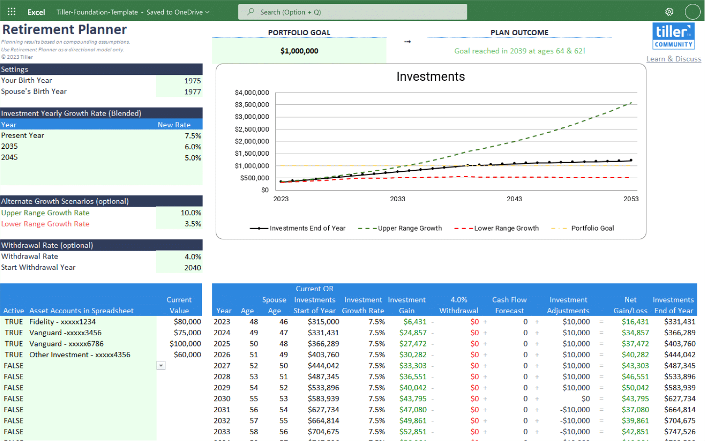 7 Best Free Retirement Planning Spreadsheets For 2023 Tiller