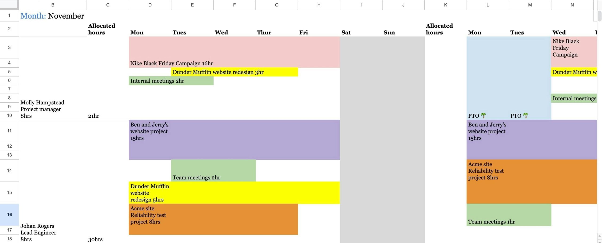 resource planning template xls