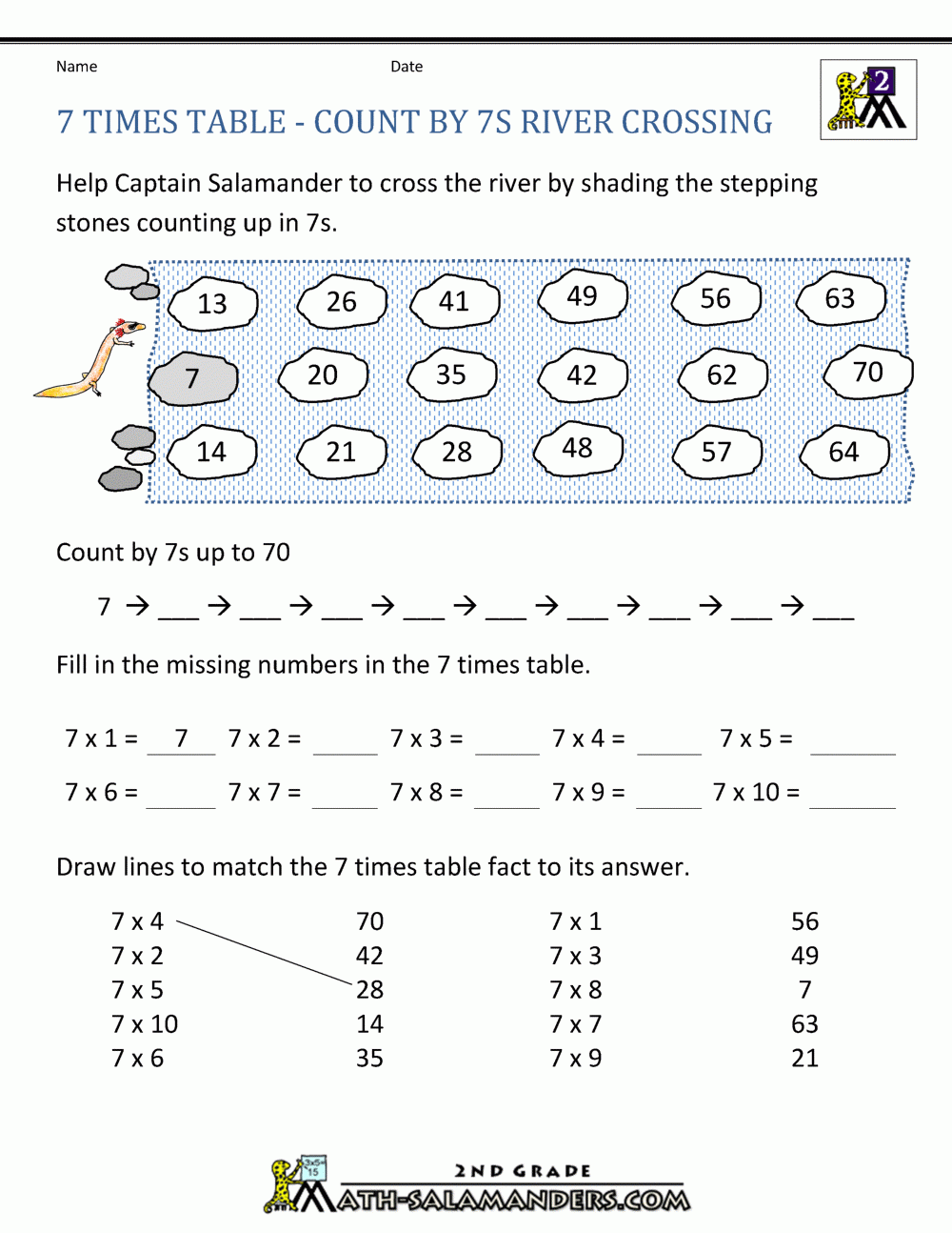 7 Times Table Worksheets Library
