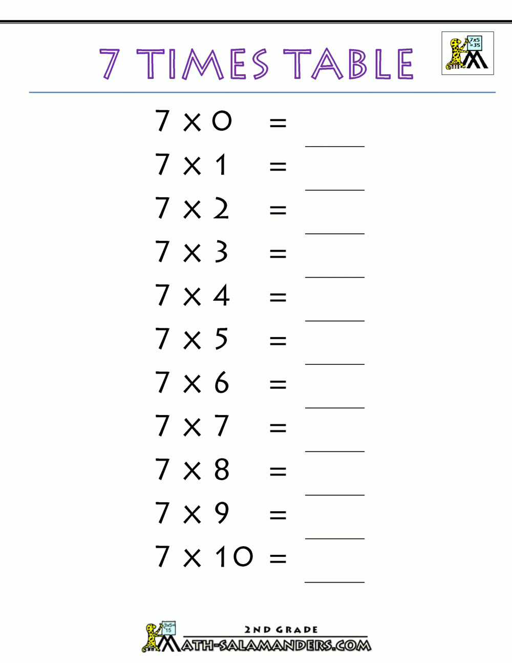 7 Times Table