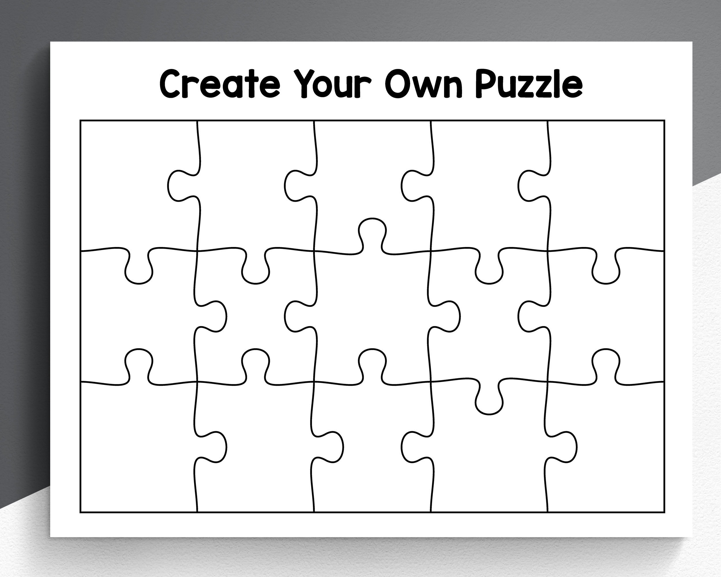 8 5 X 11 Puzzle Template Etsy