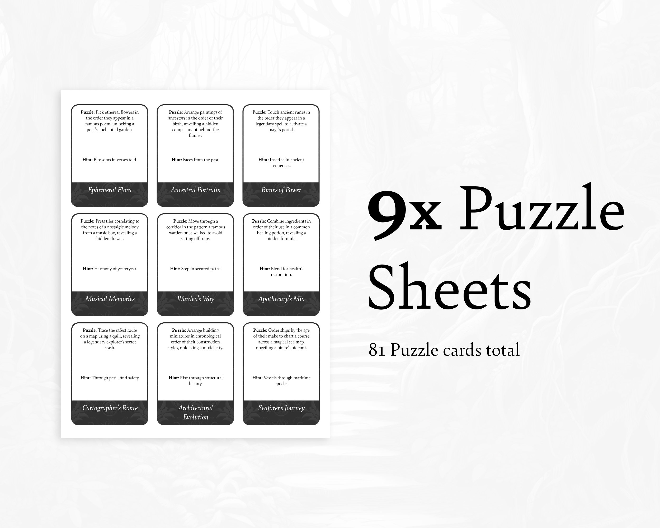 81 Printable Dnd Puzzle Cards For Dungeon Masters 5e Campaign Aid Dungeons And Dragons Puzzles Digital Download Etsy