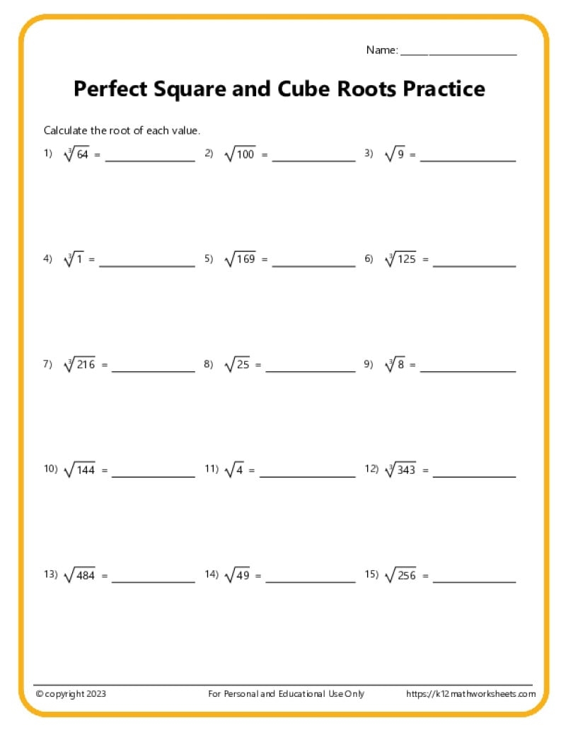 8th grade worksheets