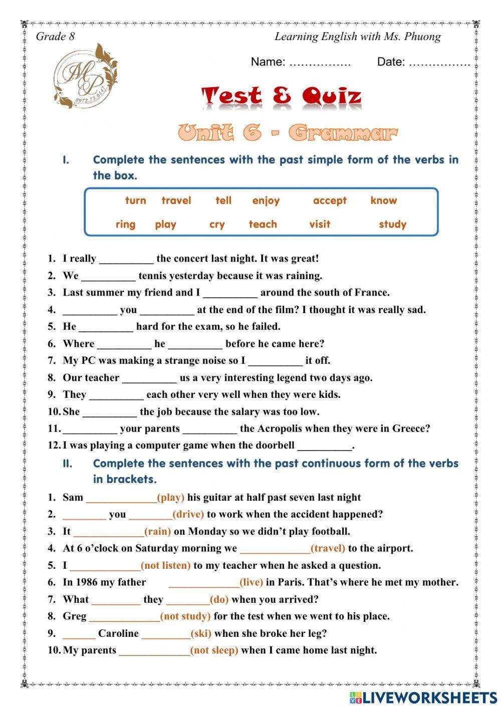8th Grade Language Arts Worksheets Worksheets Library