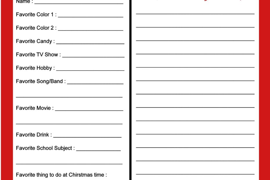 9 Best Christmas List Printable Ideas