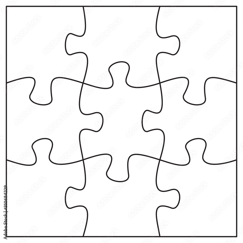9 Jigsaw Pieces Template Nine Puzzle Pieces Connected Together 