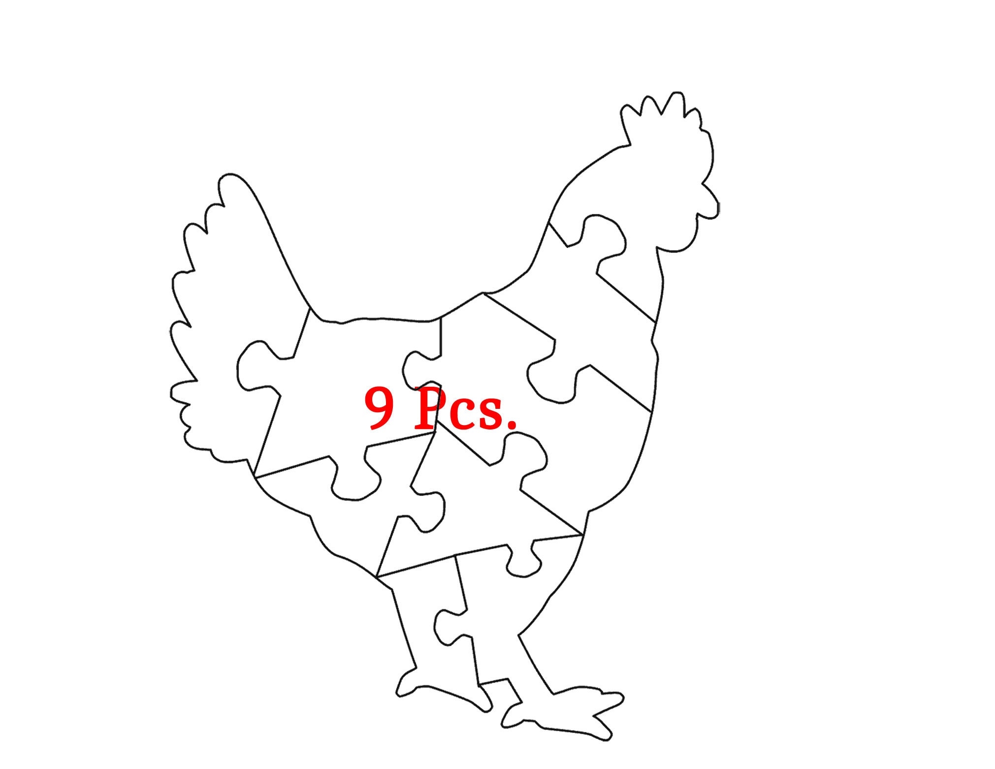9 Pcs Farm Animal Chicken Puzzle Template Svg Png Pdf Jpg Hen Puzzle Vector Templates Puzzle Silhouette Jigsaw Pattern Scroll Saw Pattern Etsy