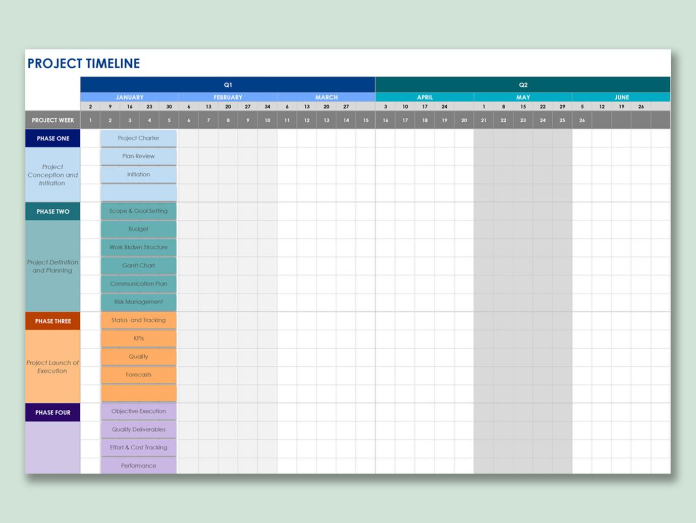 excel schedule template project