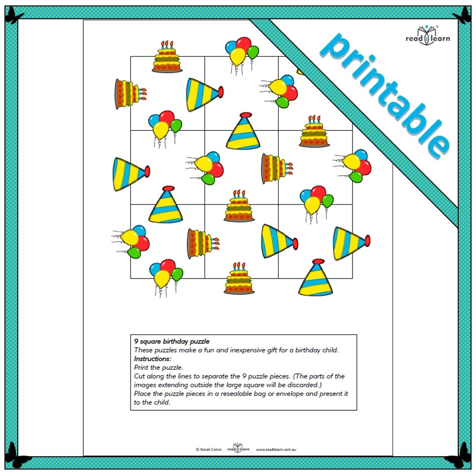 9 square puzzle template