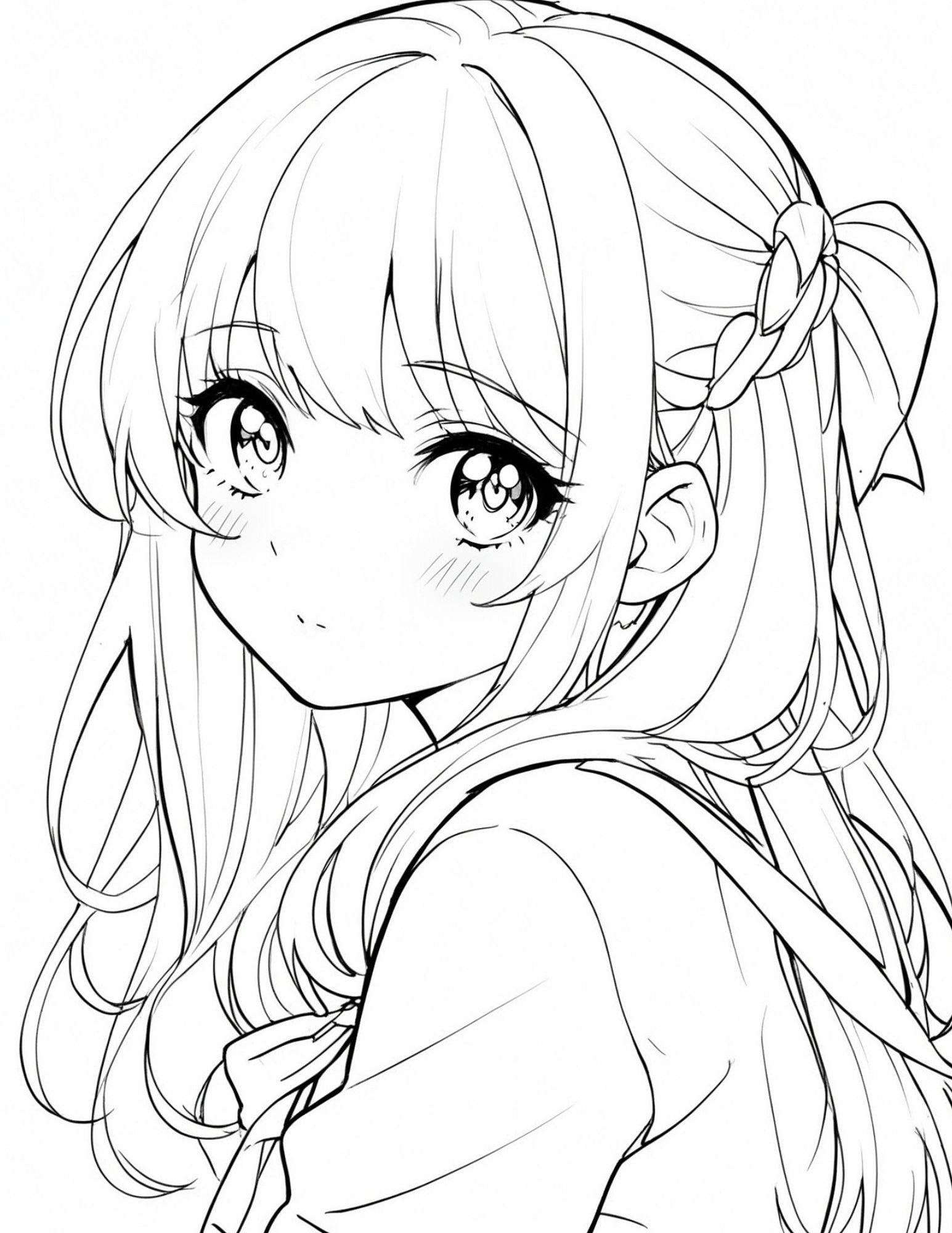 90 Anime Girl Coloring Pages Adult And Kid Coloring Pages Zen Art Therapy On The Go Printable Digital Instant Download PDF Etsy