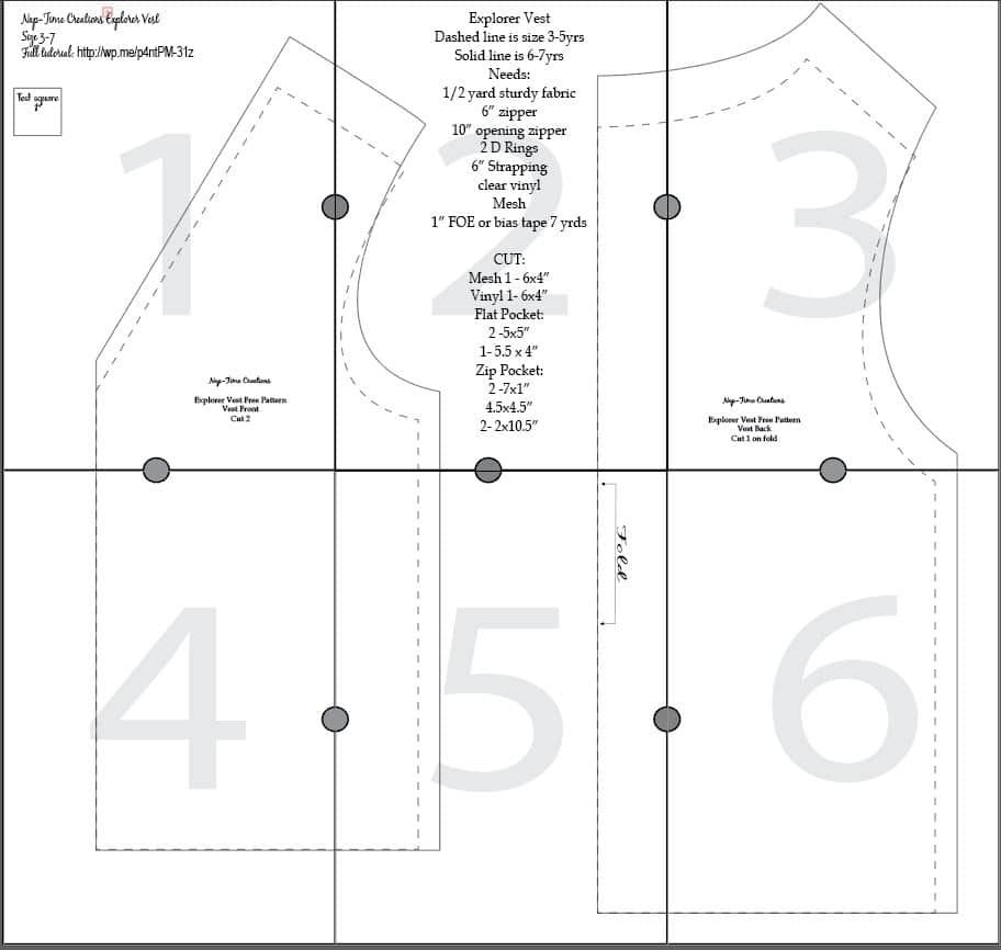 A Free Pattern To Make A Little Explorers Vest For Kids The Pdf Pattern Works For Both Boys And Girls And Come In Sizes That Will Fit Kids 3 7 Years Old approximately 