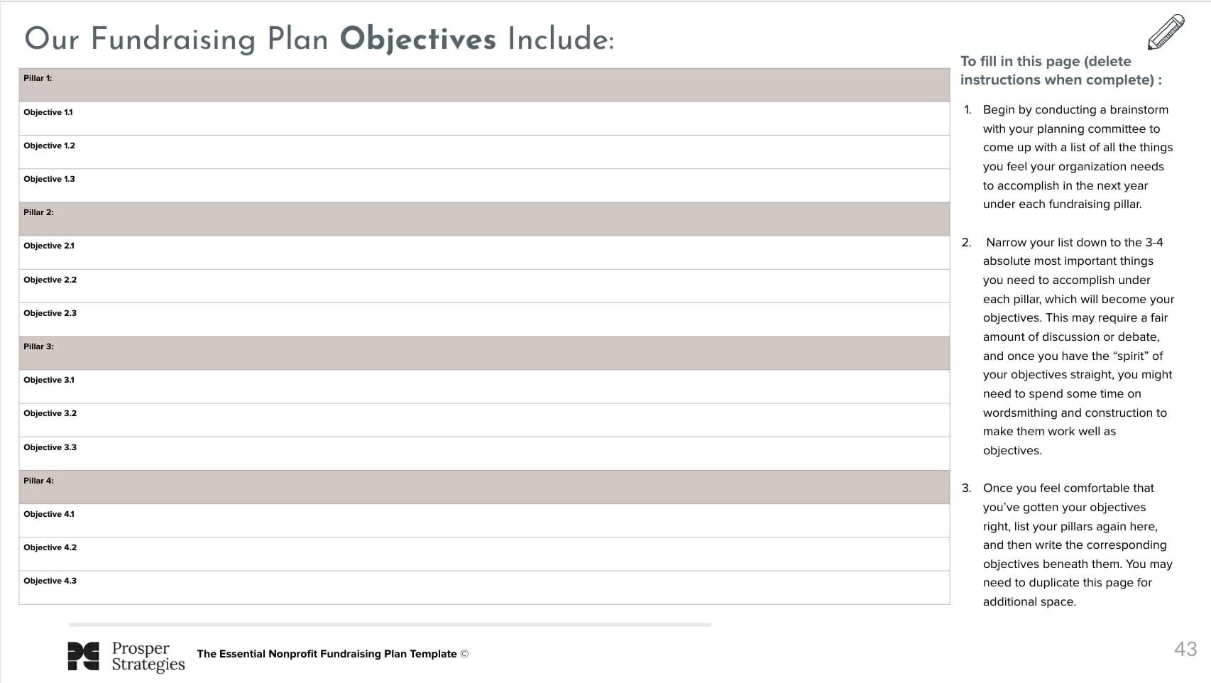 nonprofit fundraising plan template