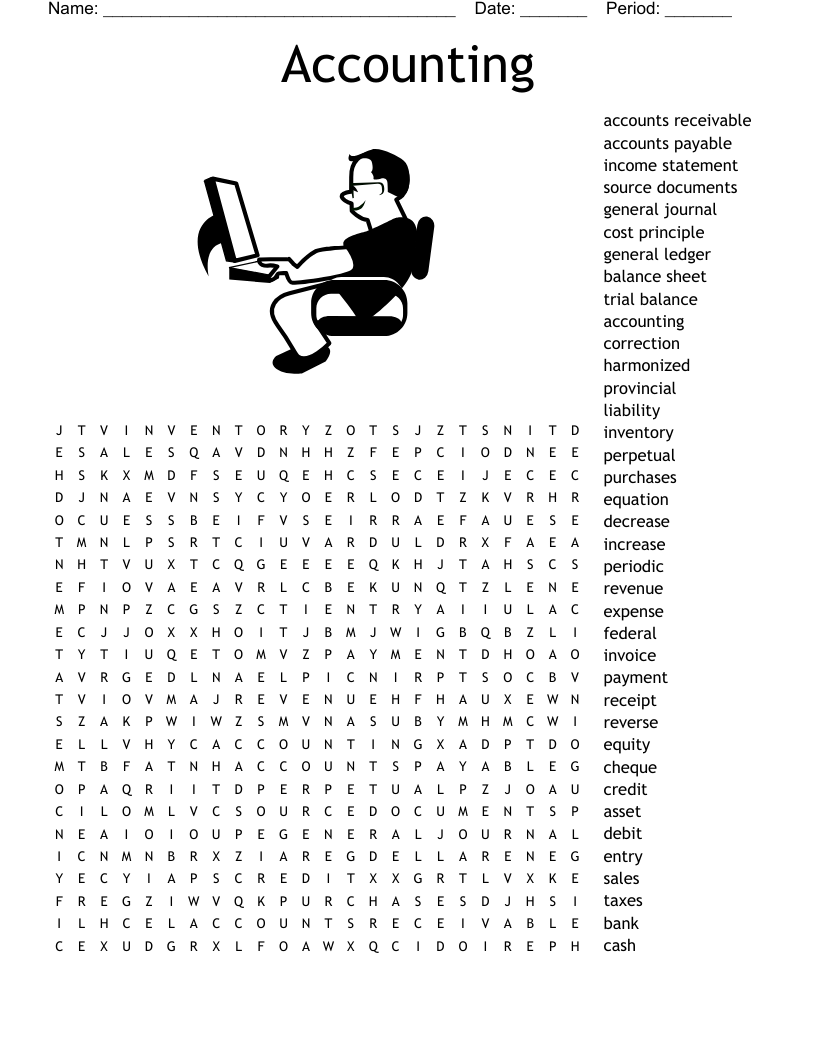 ed puzzle template for accounting class