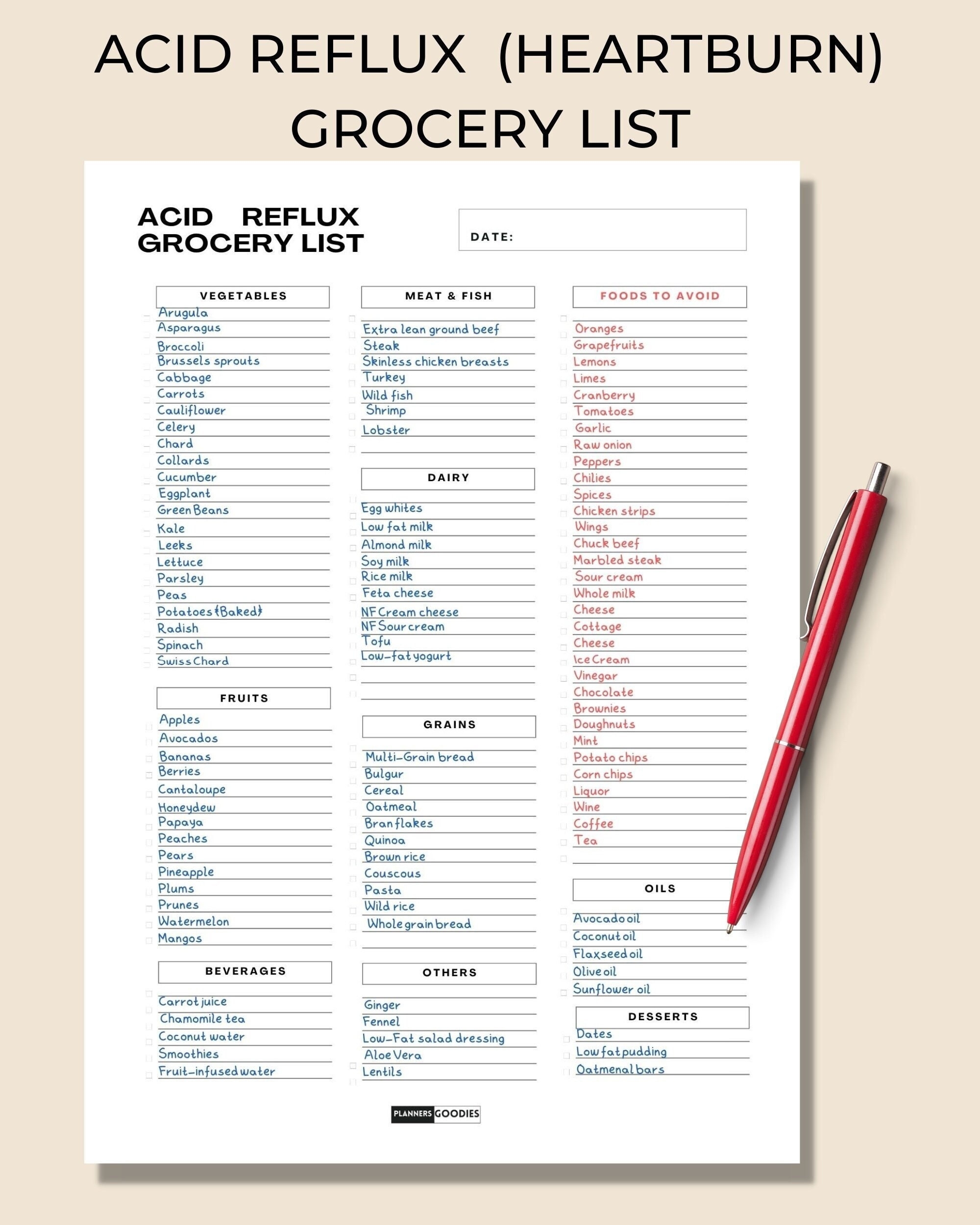 printable gerd diet