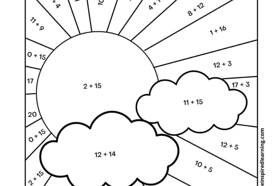 Addition Color By Number Worksheets Nature Inspired Learning