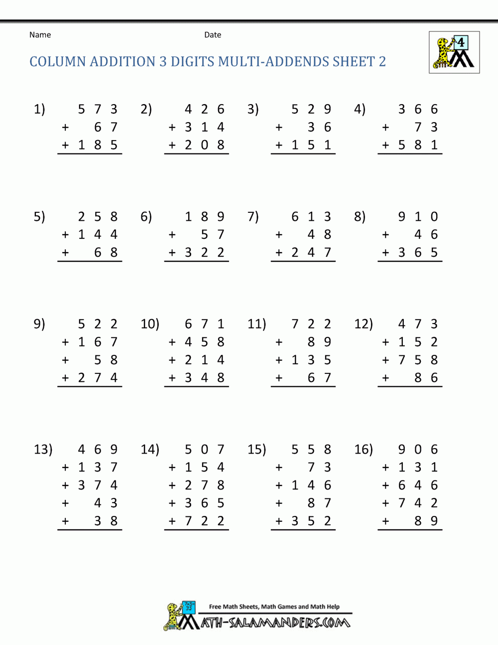 addition with regrouping worksheets