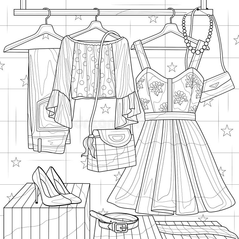 Adult Coloring Clothes Stock Illustrations 894 Adult Coloring Clothes Stock Illustrations Vectors U0026 Clipart Dreamstime
