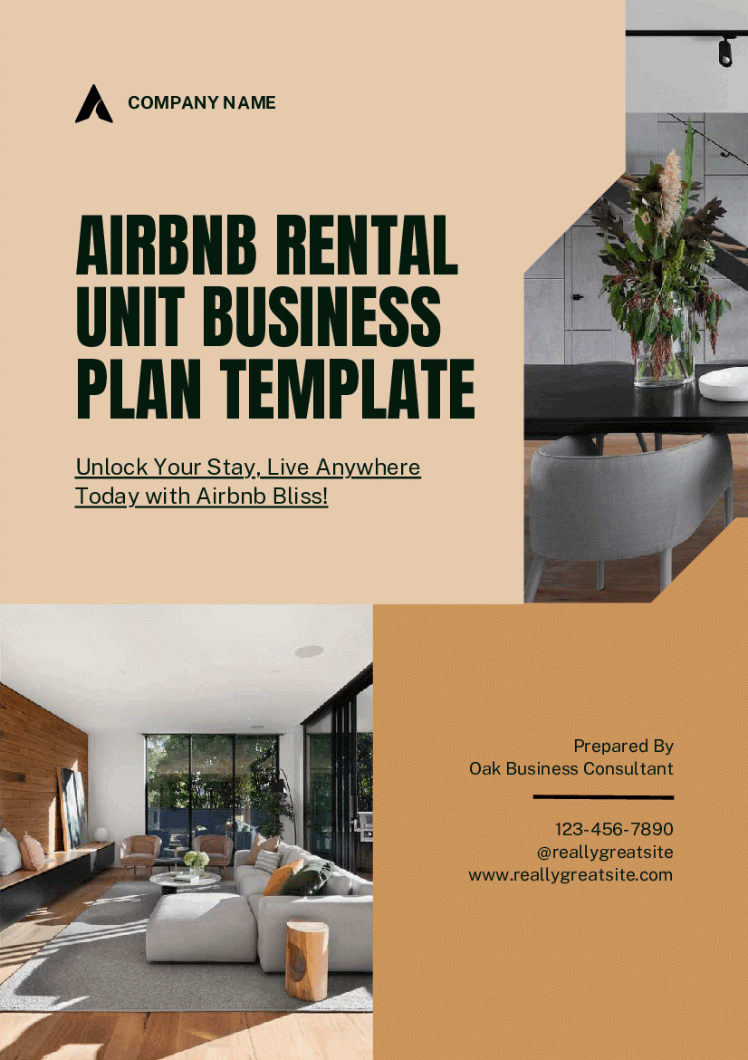 Airbnb Rental Unit Business Plan Template PDF