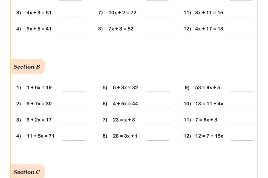 Algebra 1 Worksheets With Answers PDF Printable Algebra 1 Math Worksheets