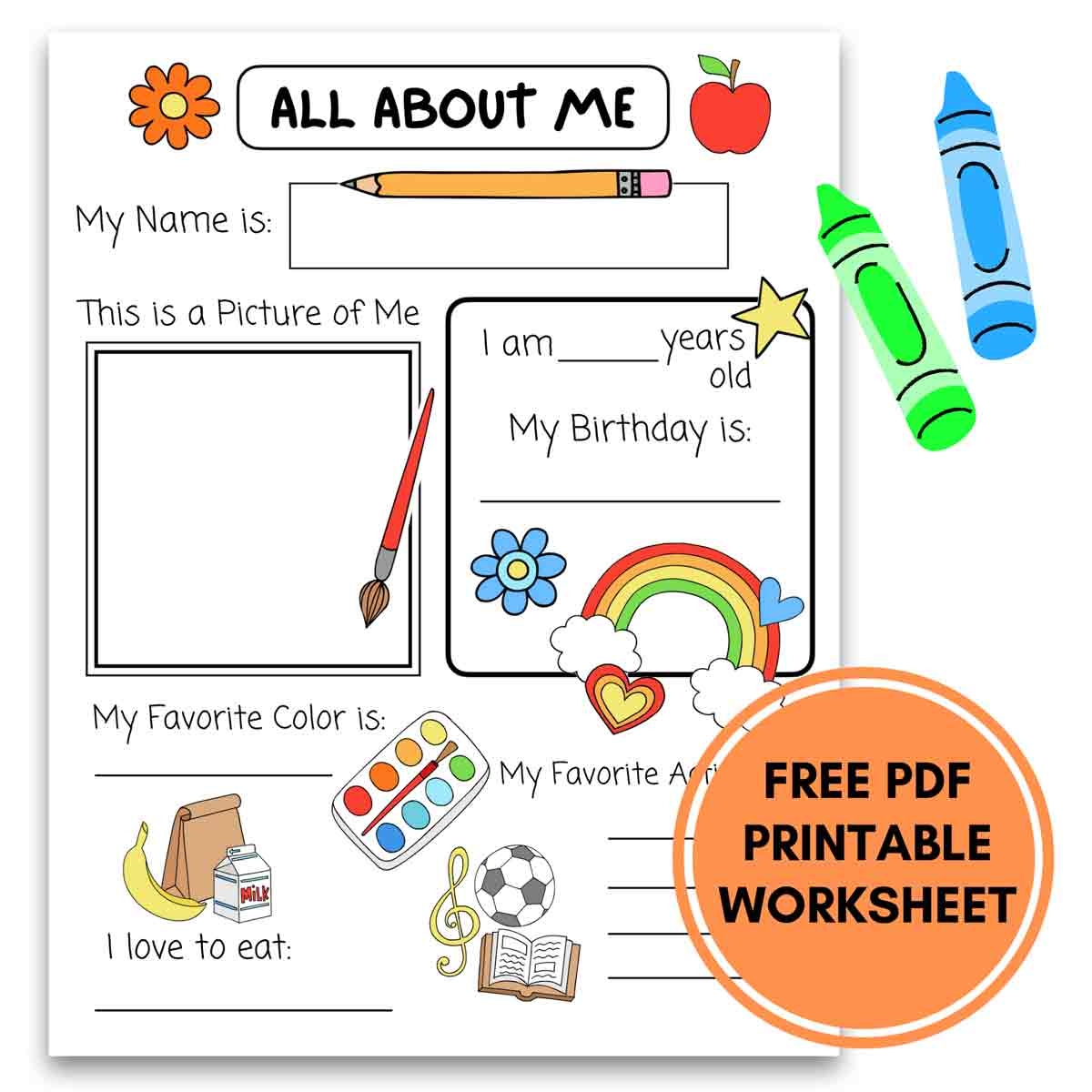 all about me free printable