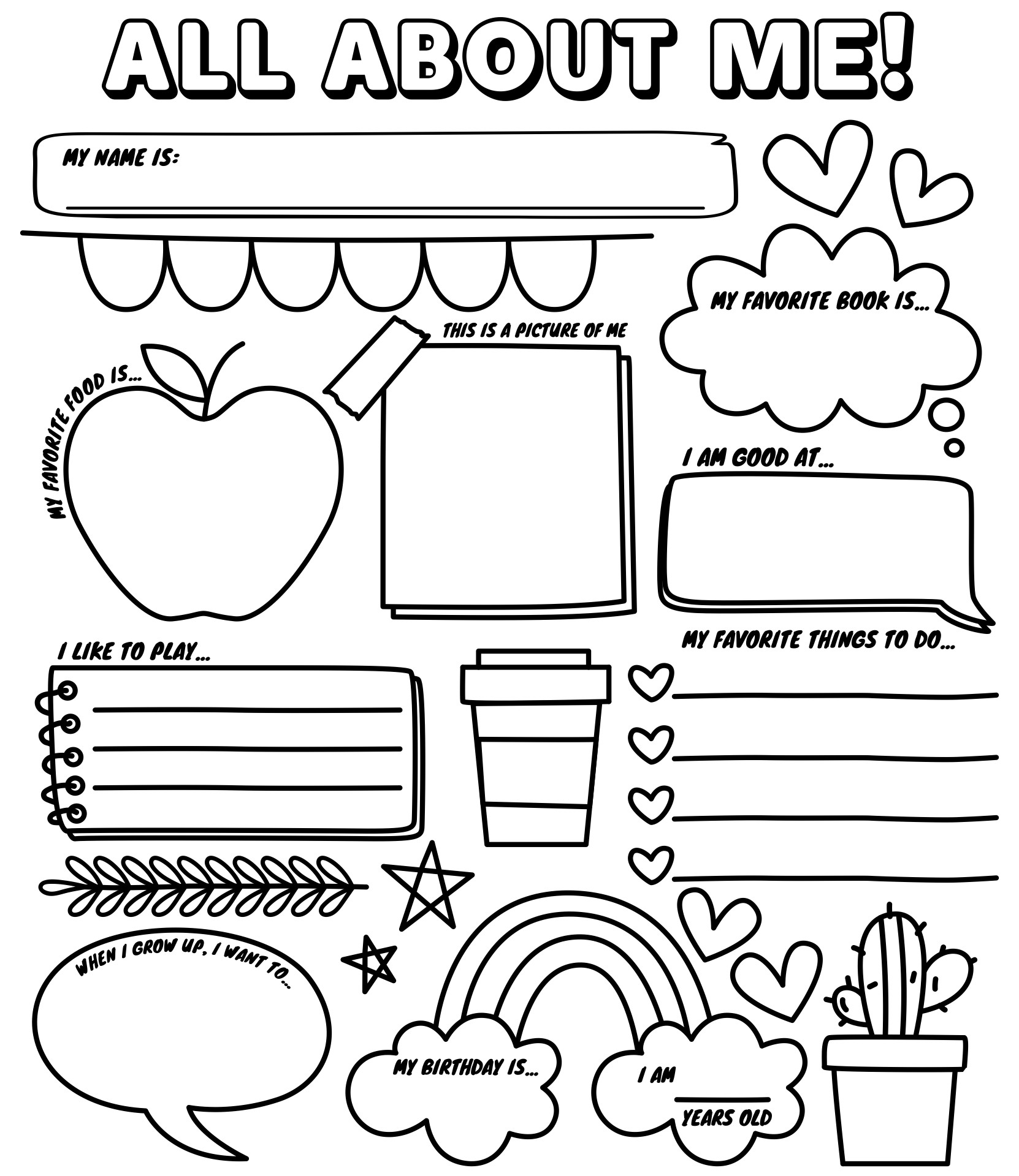 printable all about me puzzle piece template