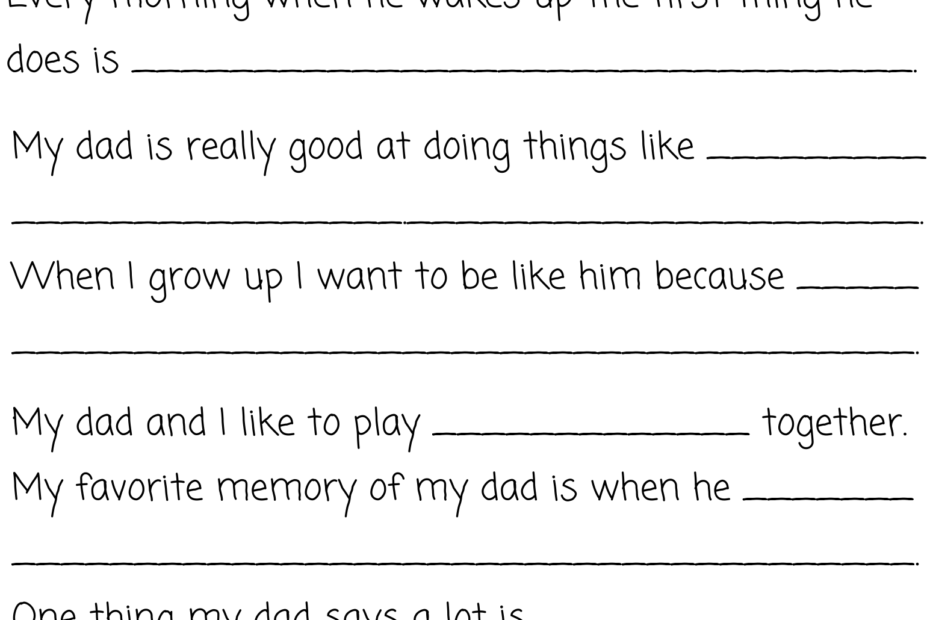 All About My Dad A Father s Day Questionnaire And Free Printable