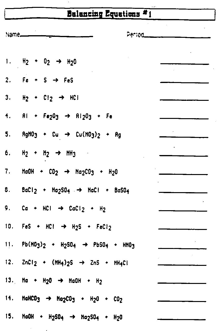 All Chemistry Resources Ammerman Worksheets Library