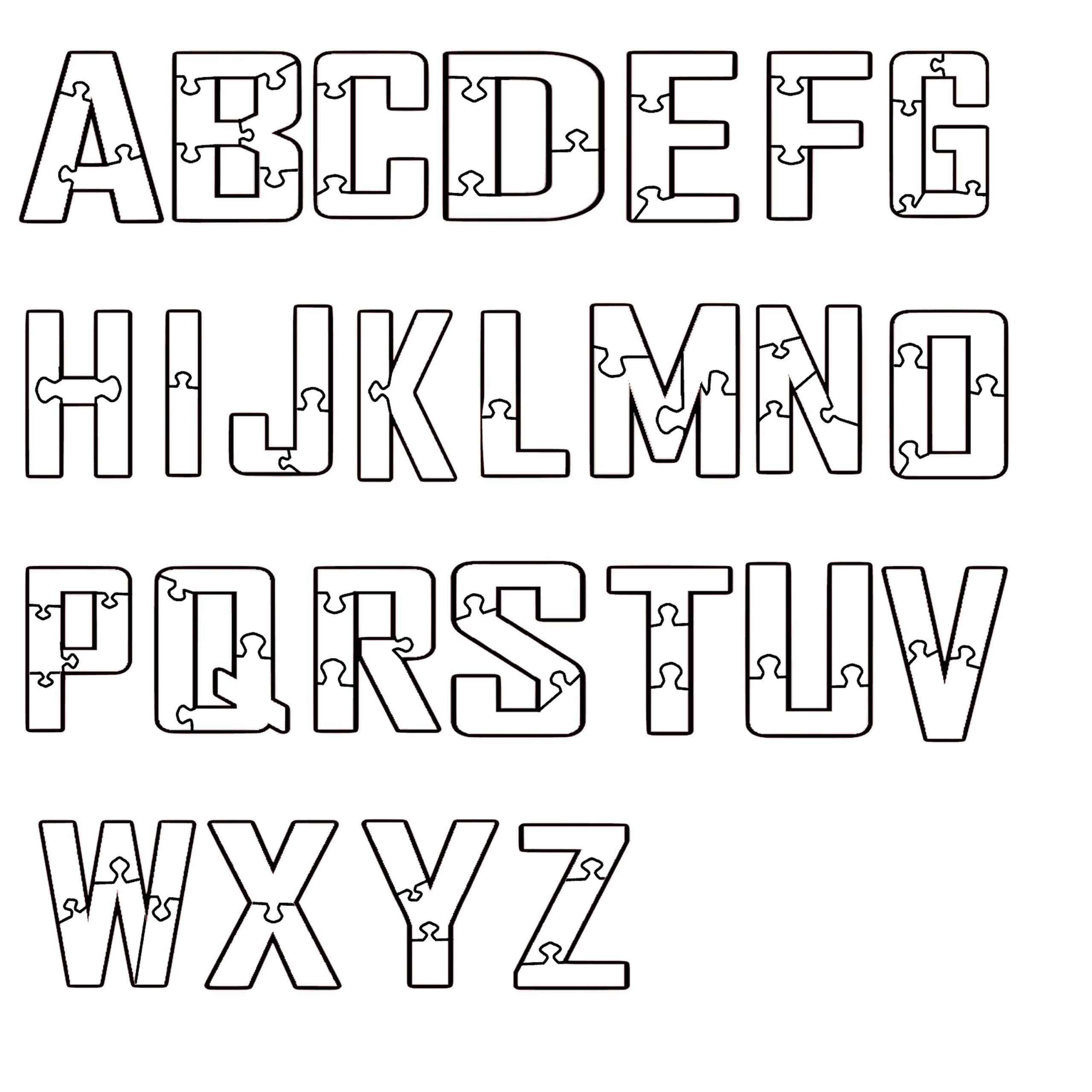 Alphabet A Z Scalable Jigsaw Puzzle Template Svg Png Pdf Jpg Files Puzzle Silhouette Jigsaw Pattern Scroll Saw Pattern Etsy