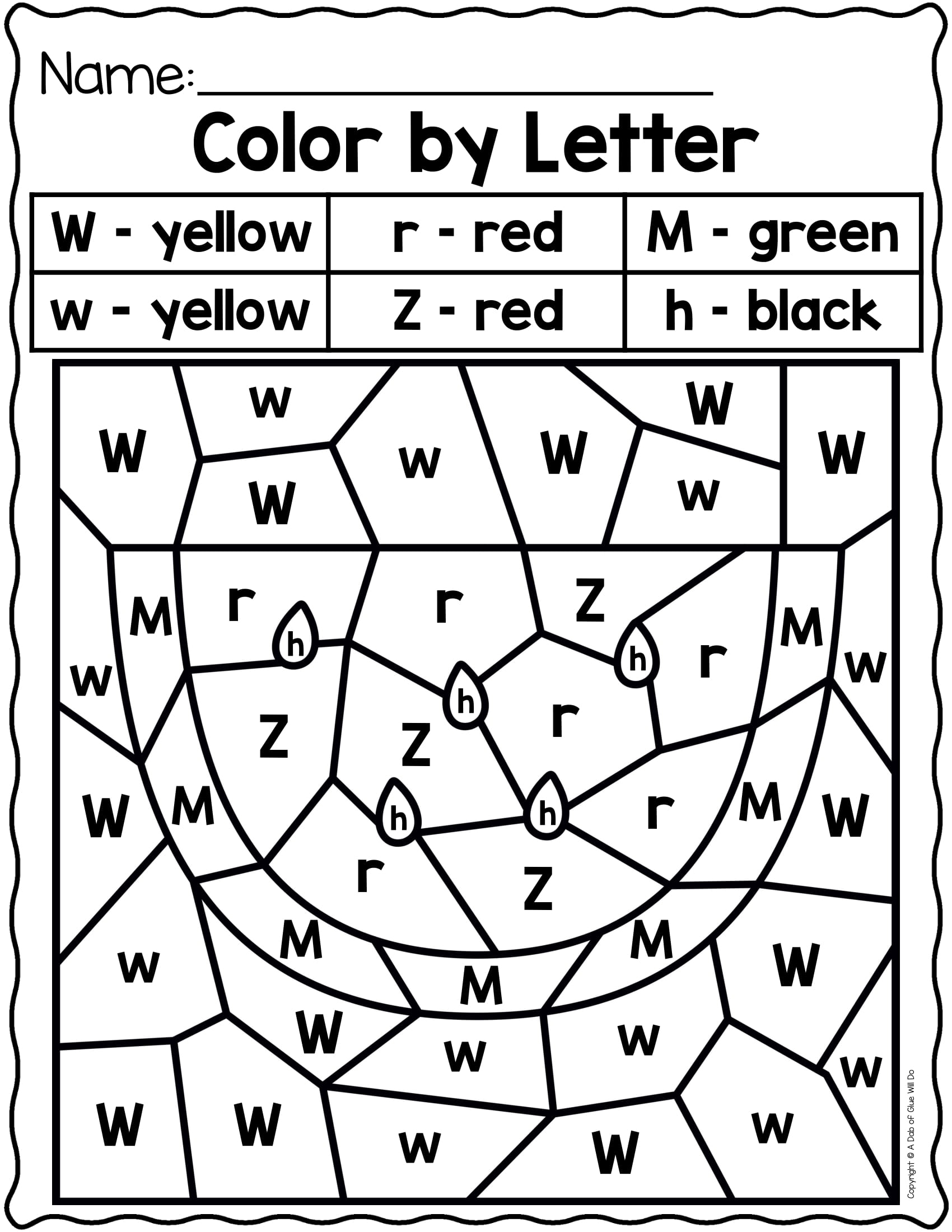 Alphabet Color By Letter