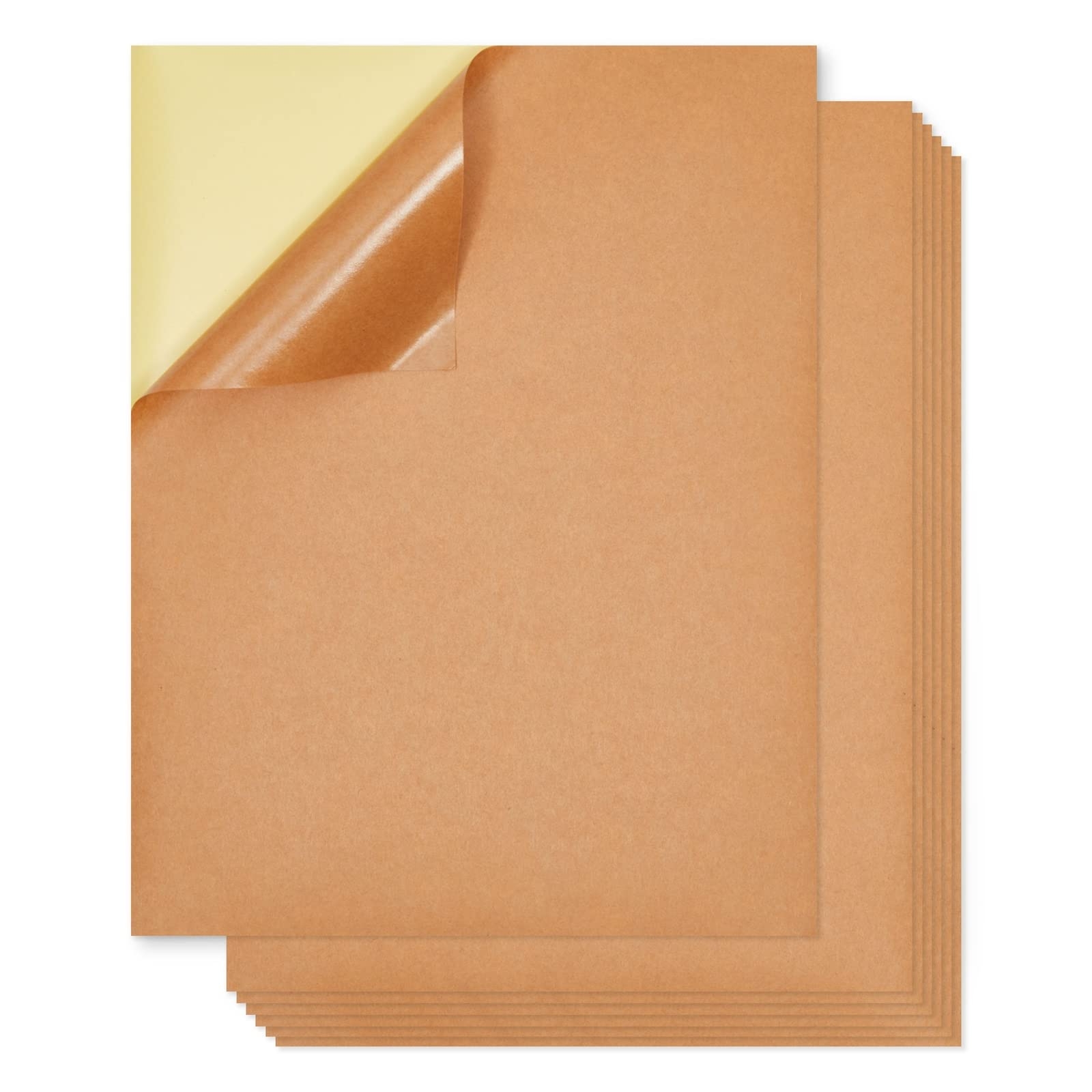 Amazon 48 Pack Kraft Paper Sticker Paper Full Sheet Printable Brown Labels 8 5x11 In Office Products