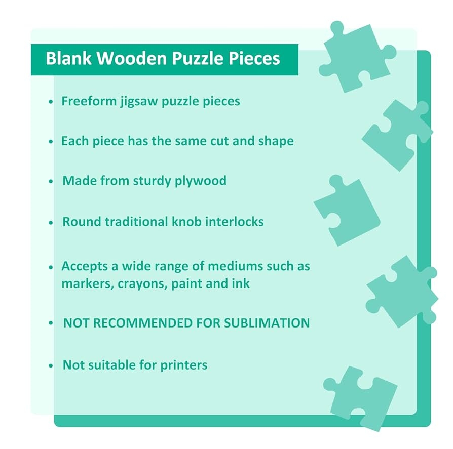 Amazon 50 Piece Blank Wooden Puzzle Jumbo Size Each Piece Is 