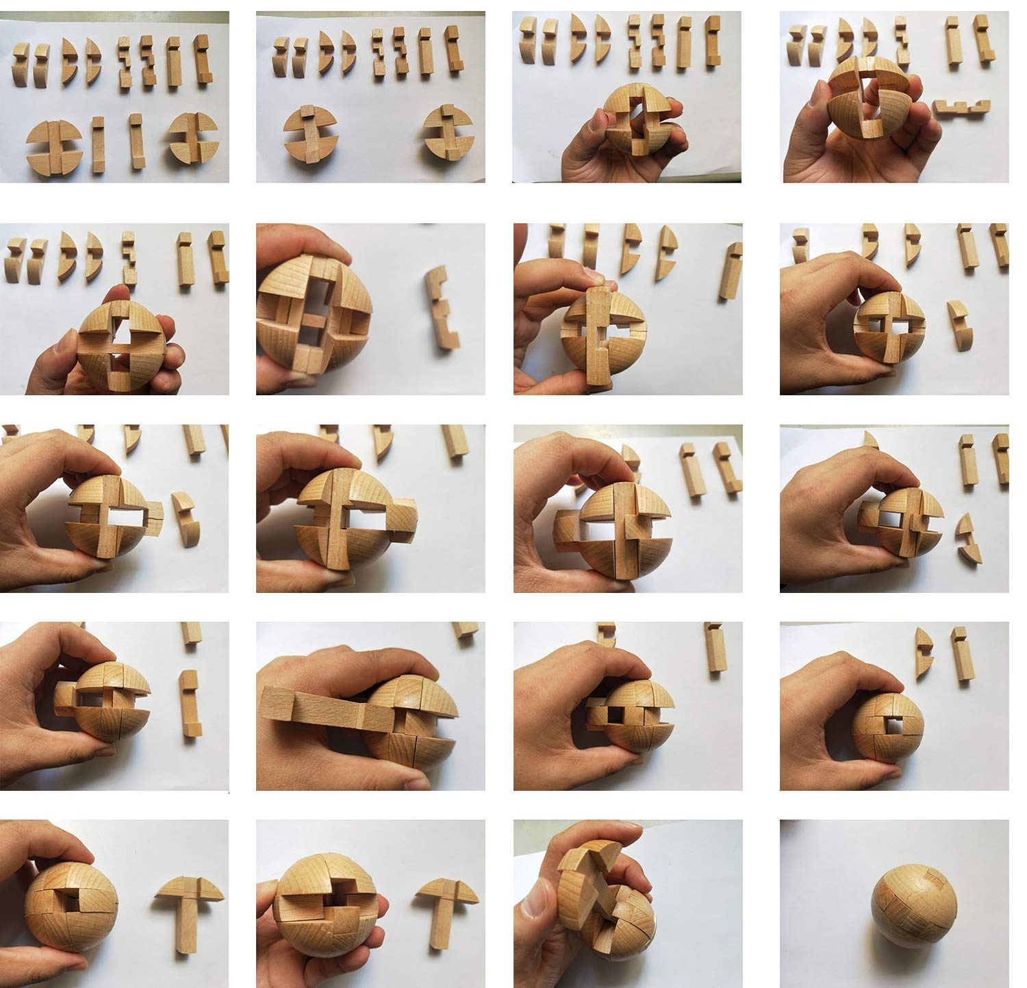 Amazon AHYUAN Handmade Wooden Puzzle Magic Ball Brain Teasers Toy Intelligence IQ Games 3D Sphere Puzzles For Children And Adults 3 X 3 X 3 Inch Toys U0026 Games