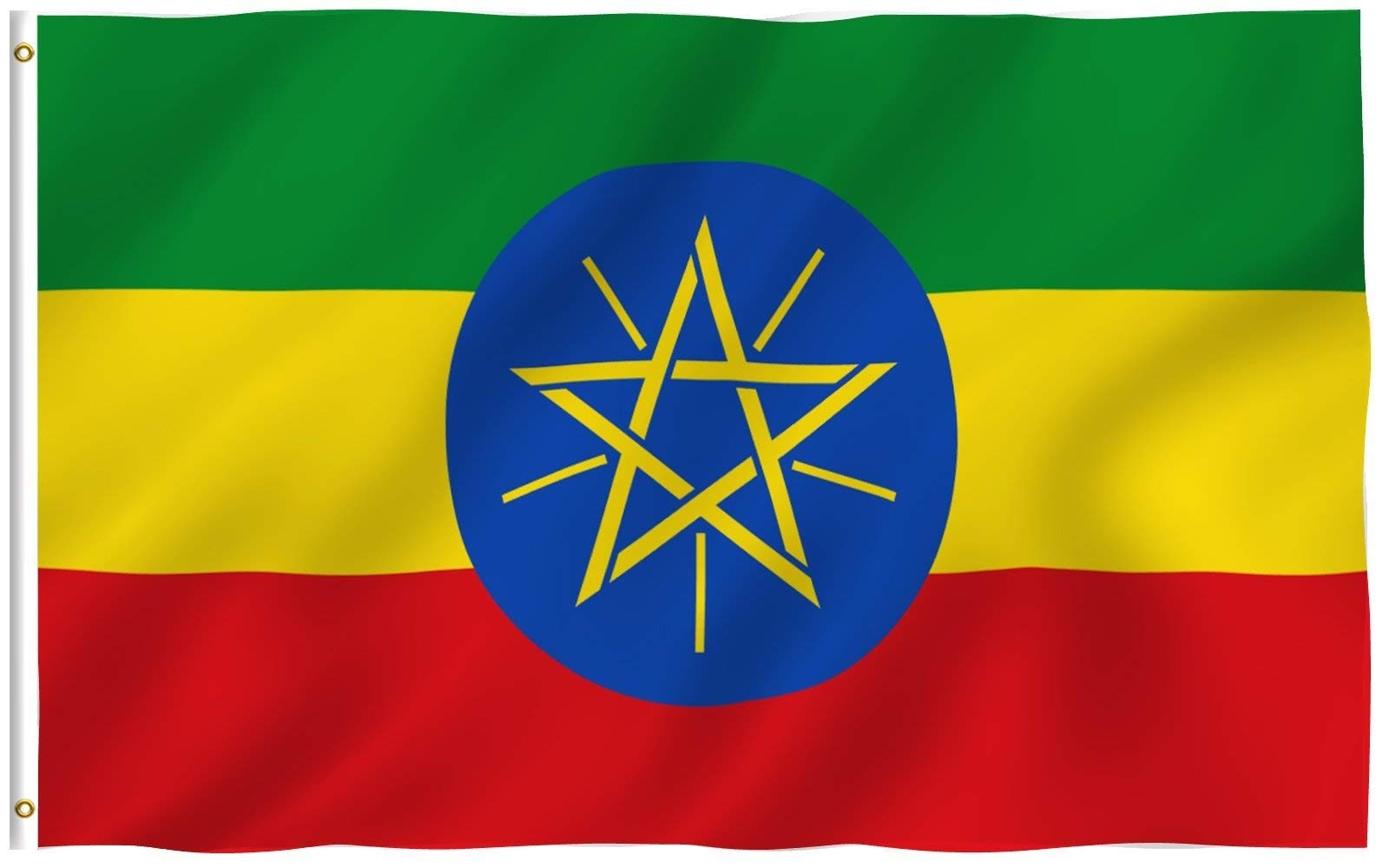 Amazon ANLEY Fly Breeze 3x5 Foot Ethiopia Flag Vivid Color And Fade Proof Canvas Header And Double Stitched Ethiopian National Flags 