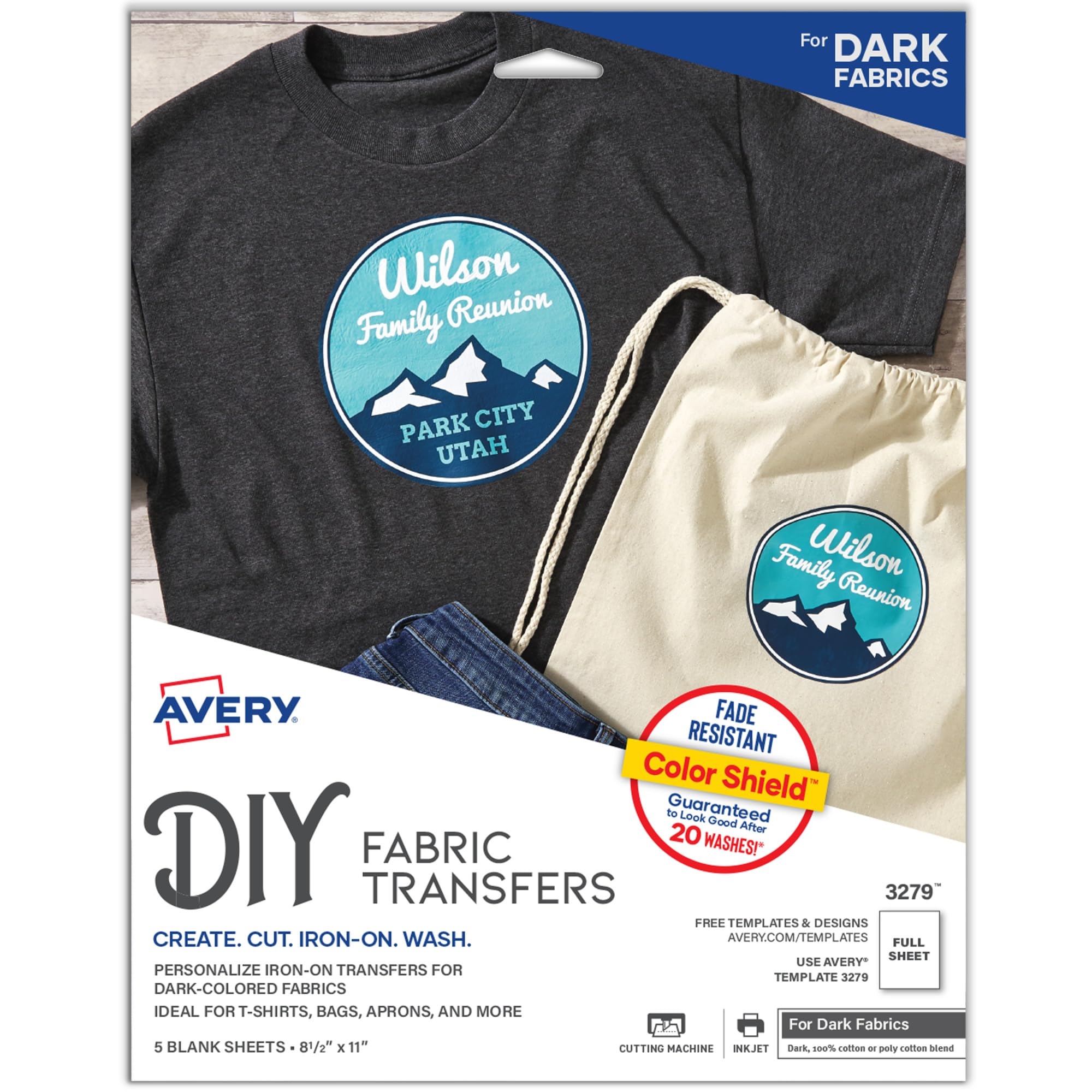 Amazon Avery Printable Heat Transfer Paper For Dark Fabrics 8 5