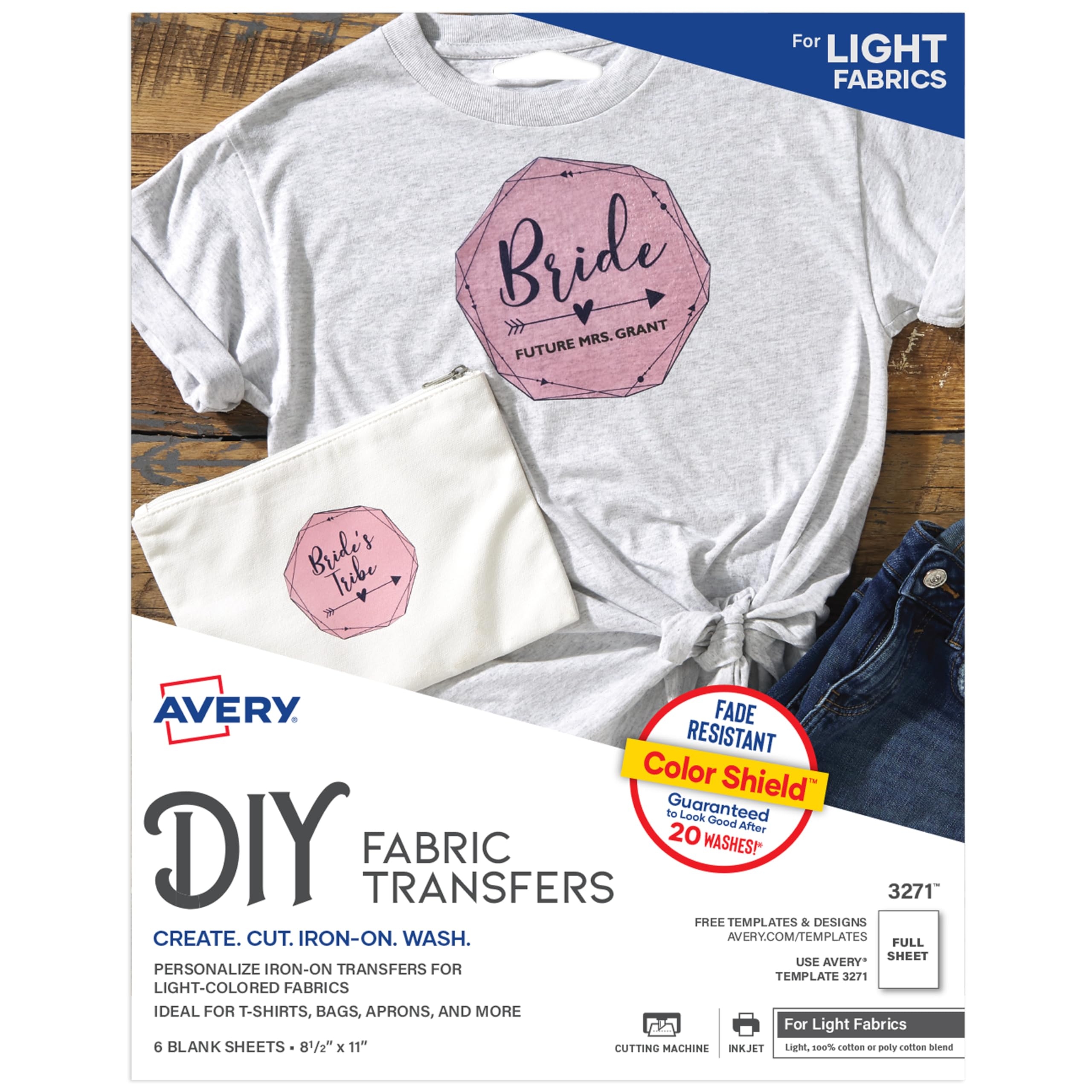 Amazon Avery Printable Heat Transfer Paper For Light Fabrics 8 5