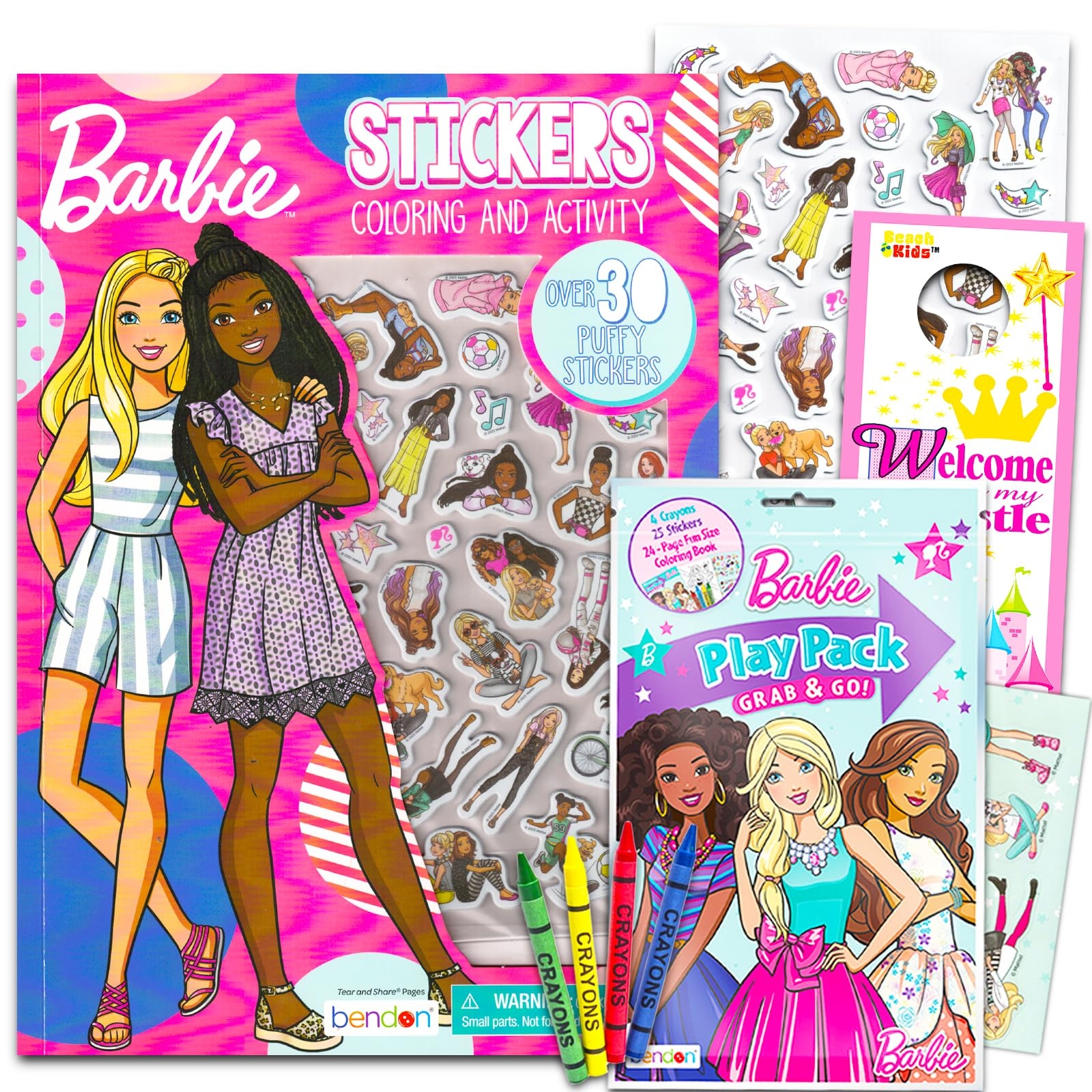 Amazon Barbie Coloring U0026 Activity Books For Kids Ages 4 8 Bundle With Puffy Stickers U0026 Play Pack Toys U0026 Games