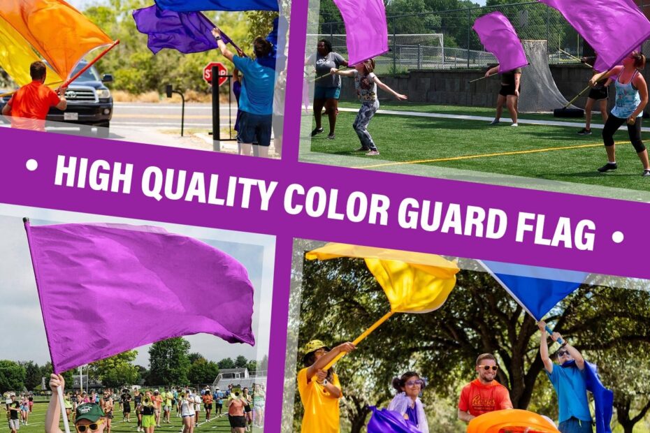 Amazon Color Guard Flag 36 X 54 Inch Curved Rectangle Worship Flags For Practice Performance Dance Solid Color Flags With Tear Resistant Poly