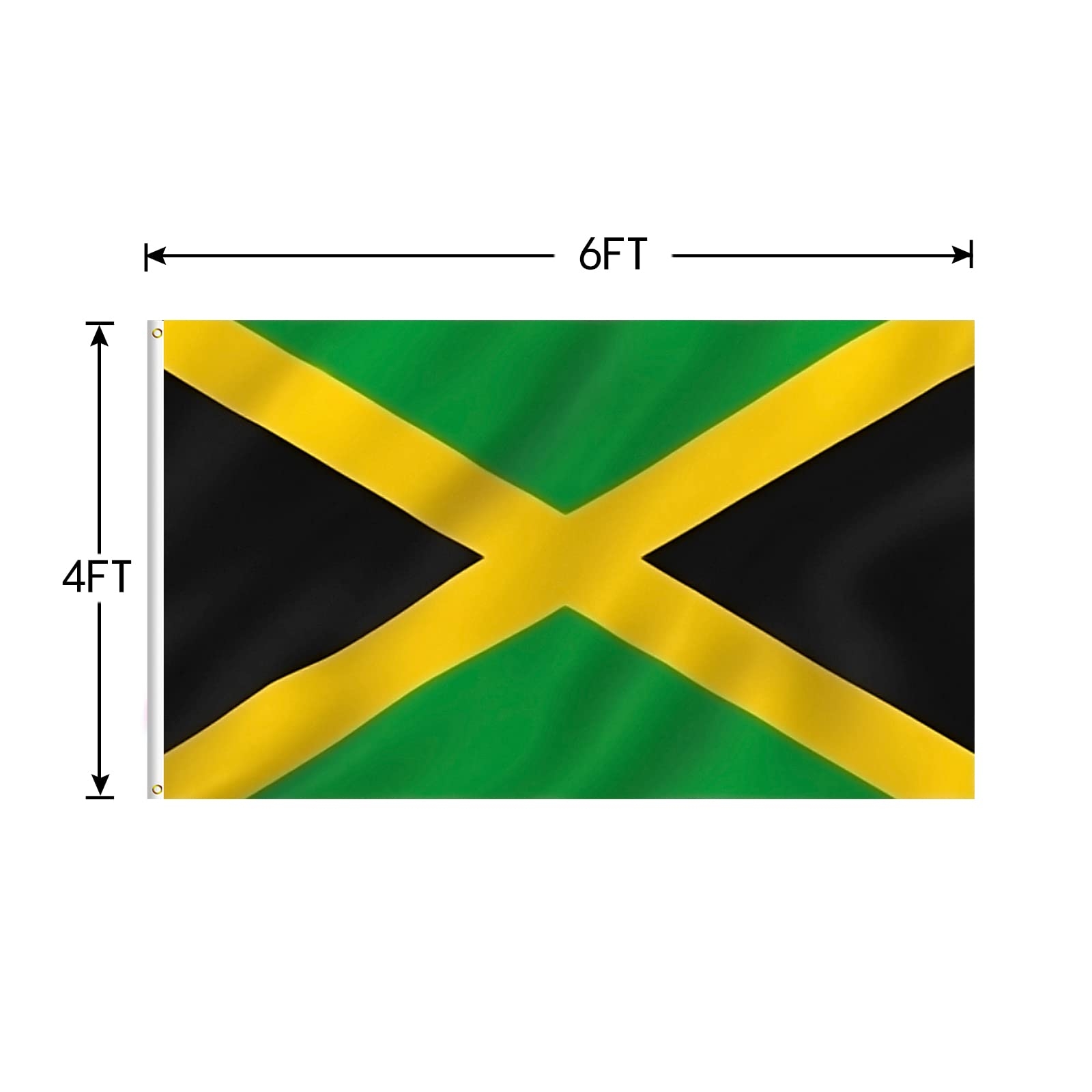 Amazon FLAGBURG Jamaica Flag Jamaican National Flags 4x6 FT 120x180CM Vivid Color Flags For Outdoor And Indoor Heavy Duty Print Flag With 2 