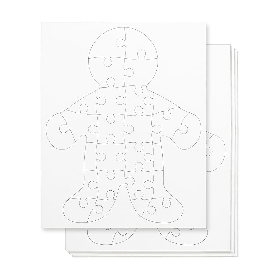 Amazon Hygloss 12 Blank Person Shaped Puzzles 8 5 X 10 5 Inches Ideal For All About Me Activities Write Draw And Decorate 26 Pieces Each Toys U0026 Games