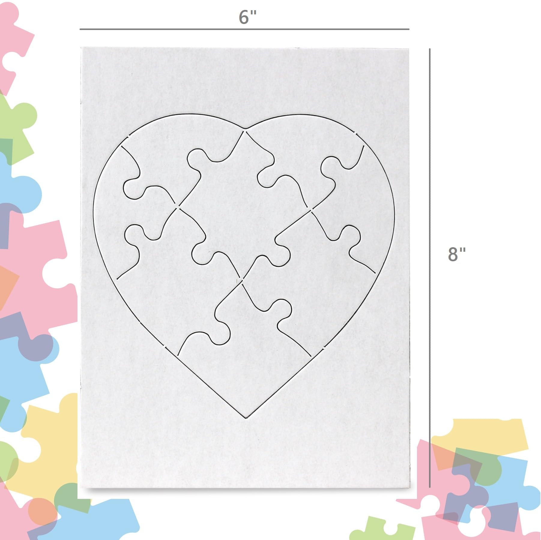 Amazon Hygloss 24 Blank Heart Puzzles 6 X 8 Inches Ideal For Valentine s Day Crafts Write Draw And Decorate 8 Pieces Each Toys U0026 Games