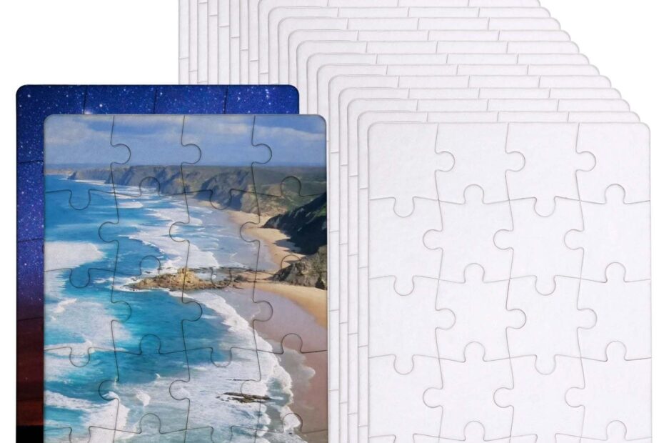 Amazon JAPCHET 30 Sets 7 9 X 5 8 Inches Sublimation Puzzle Blanks 600 Pieces White Blank Sublimation Jigsaw Puzzles DIY Custom Puzzle For Heat Press Thermal Transfer Printing And Craft Toys U0026 Games