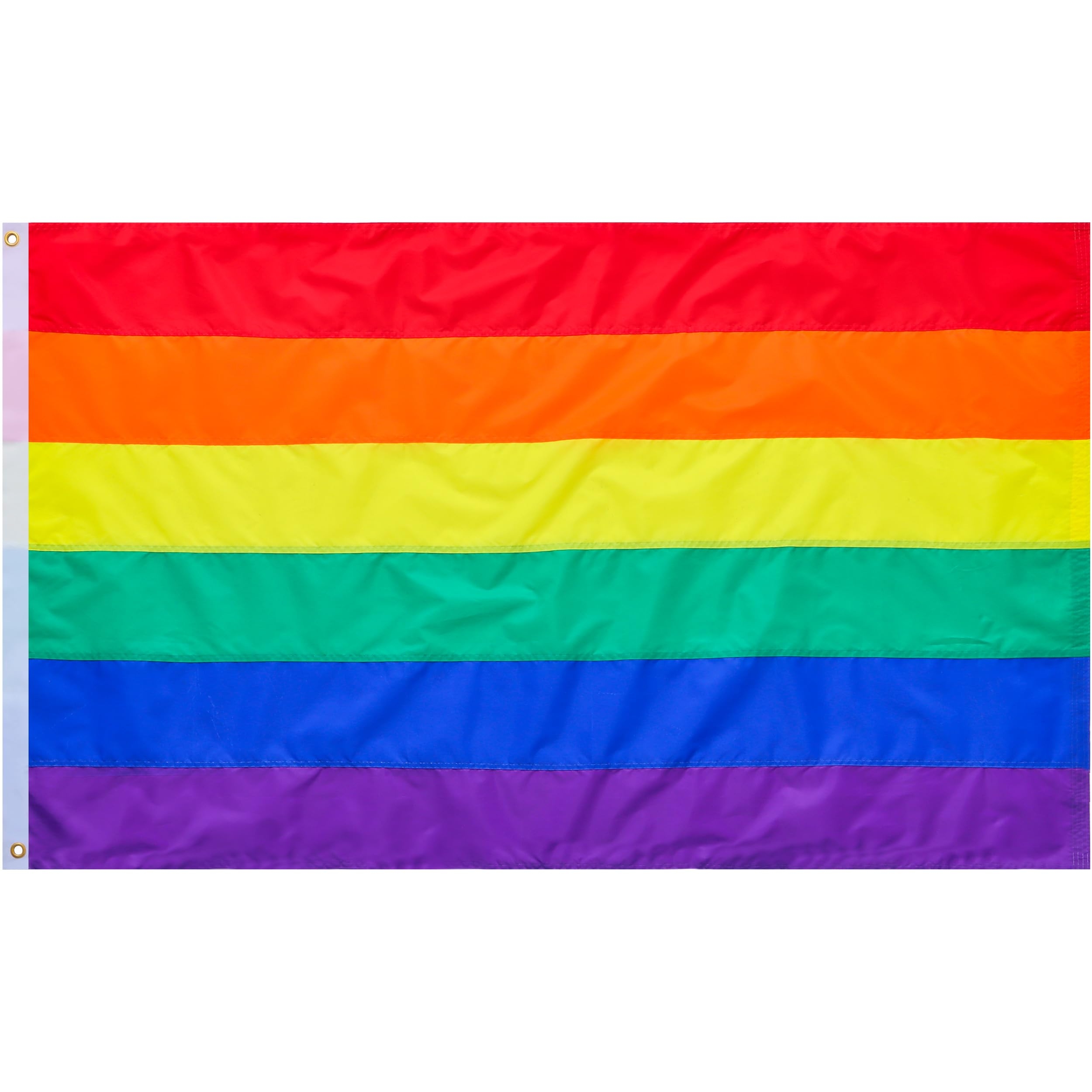 Amazon LGBTQ Gay Pride Rainbow Flag 3x5 Ft Outdoor Sewn Stripes And Vivid Colors Heavy Duty Nylon 6 Color Rainbow Flag With Neat Stitching And 2 Brass Grommets LGBT
